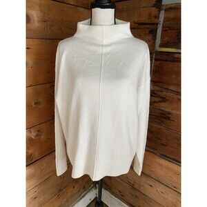 Nordstrom Sweater Women’s L White Mock Neck Wool Blend